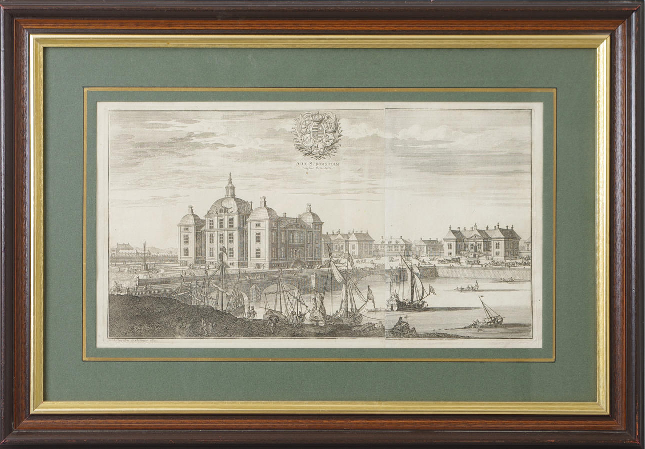 KOPPARSTICK, Strömsholm ur Dahlbergs, Svezia Antiqua, 1600-/1700-tal.