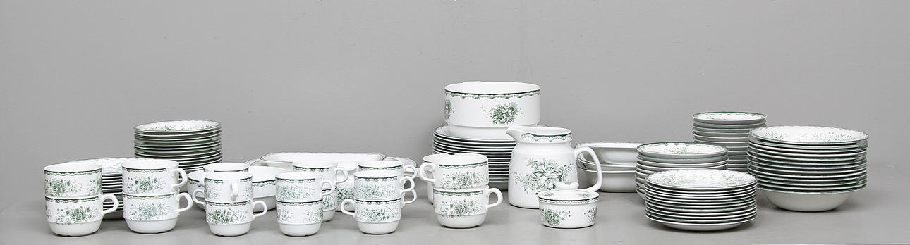SERVIS, 96 delar, porslin, "Gröna Anna", Rörstrand.
