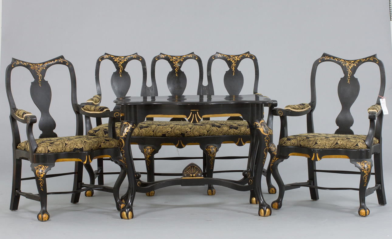 SALONGSGRUPP, 4 delar, senbarockstil, 1900-talets början.