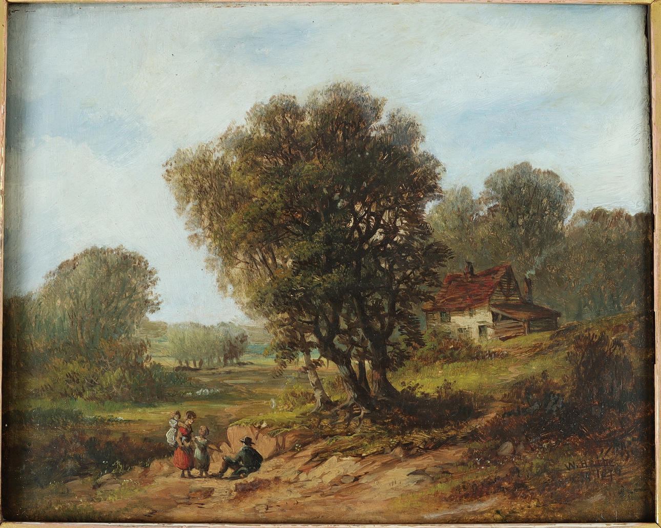 Óleo sobre madera, firmado, siglo XIX.