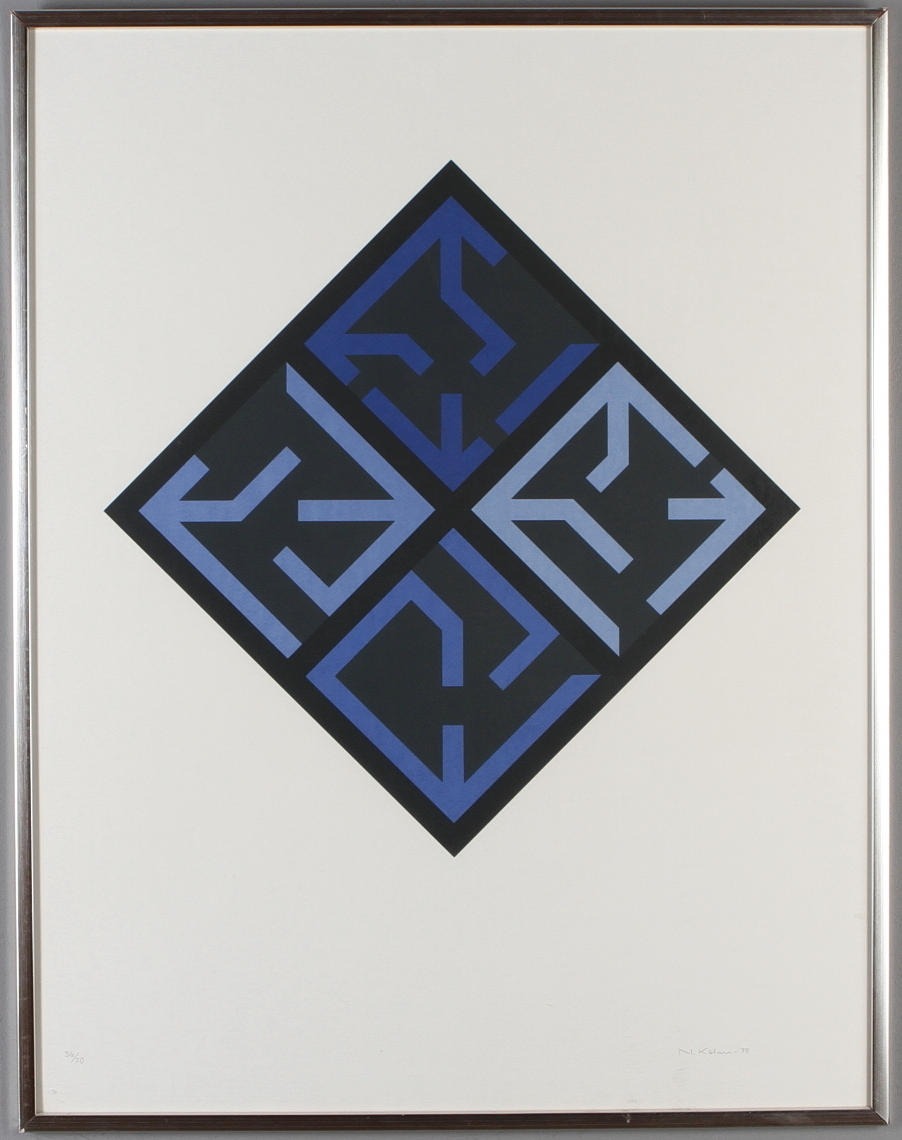 NILS KÖLARE. Komposition, serigrafi, signerad, daterad -79 samt numrerad 36/70.