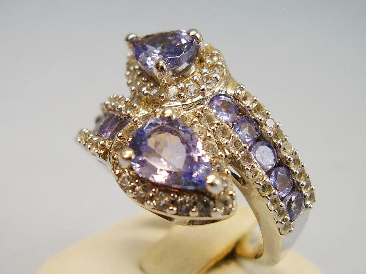 Harry Ivens TANSANIT RING SILBER signiert.