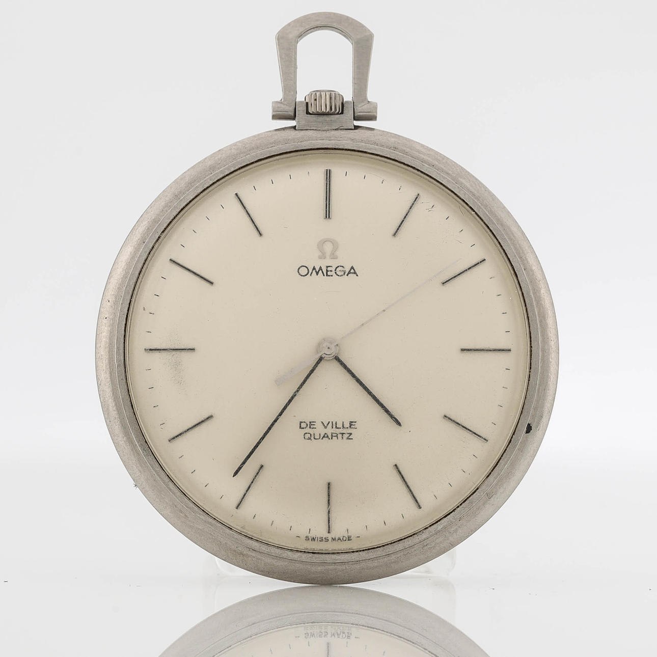 OMEGA DEVILLE, Pocket watch, steel, quartz, 1970s.