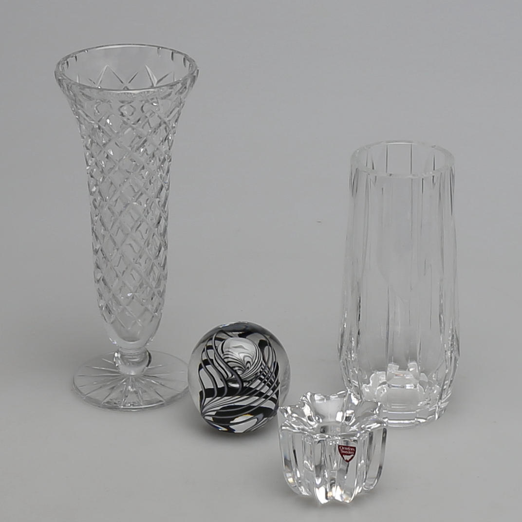 PARTI GLAS. 4 delar. Bl a Orrefors, Studio Åhus.