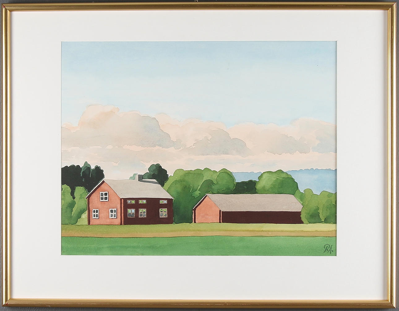 PÄR ANDERSSON. Akvarell, "Sommarmorgon", monogramsignerad PA.