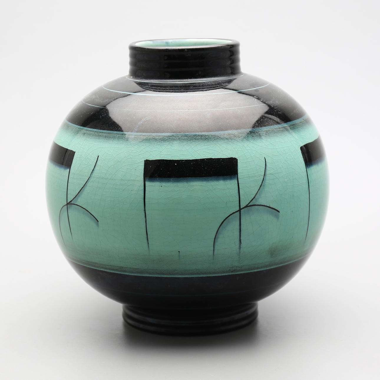 VAS, flintgods, Art Deco, serie "V", Ilse Claesson, Rörstrand.