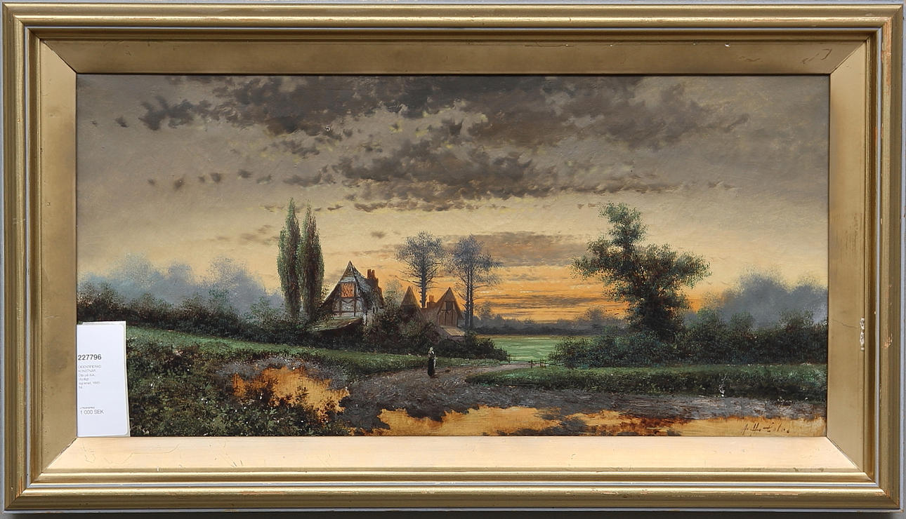 A.H COLE. Olja på duk, otydligt signerad, England, 1800-tal.