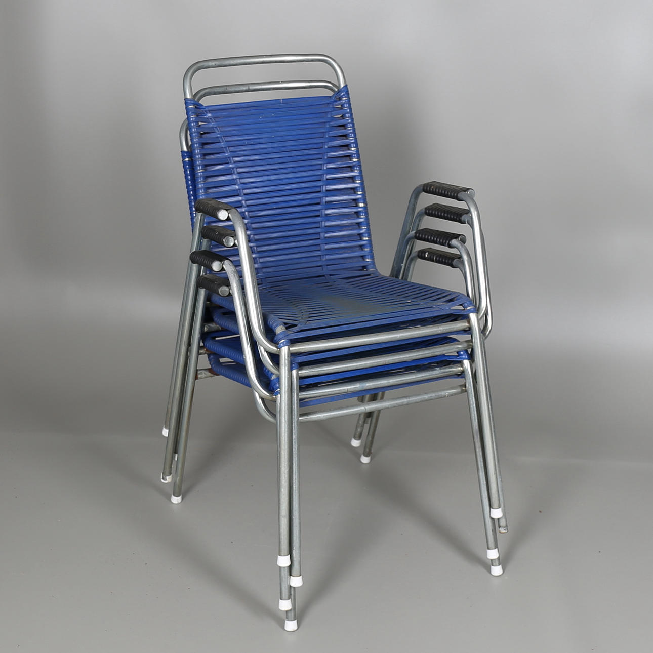 TRÄDGÅRDSSTOLAR, 4 st, metall och galon.