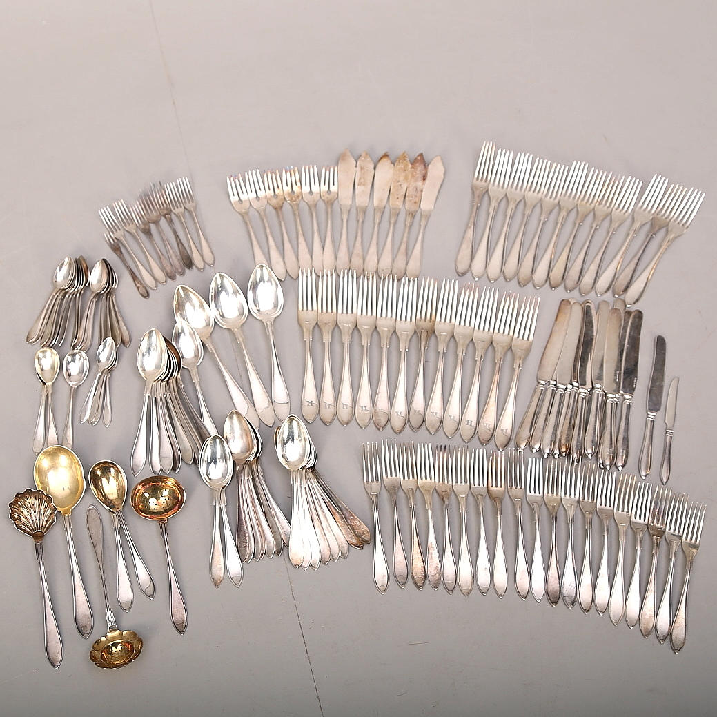 BESTICK, 134 delar, nysilver, 1900-tal.