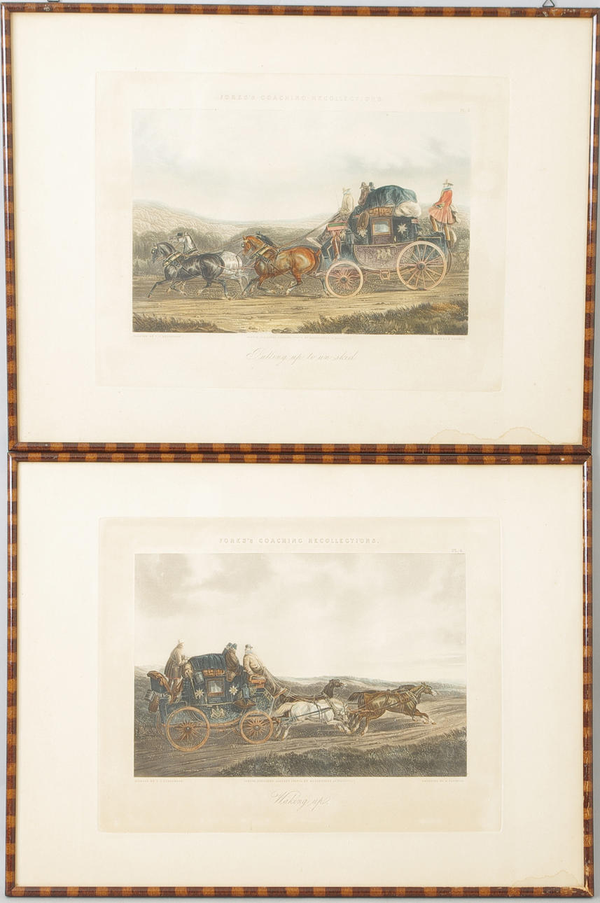 CHARLES COOPER HENDERSON. 2 äldre tryck med hästdroskor, publicerade 1874 London.