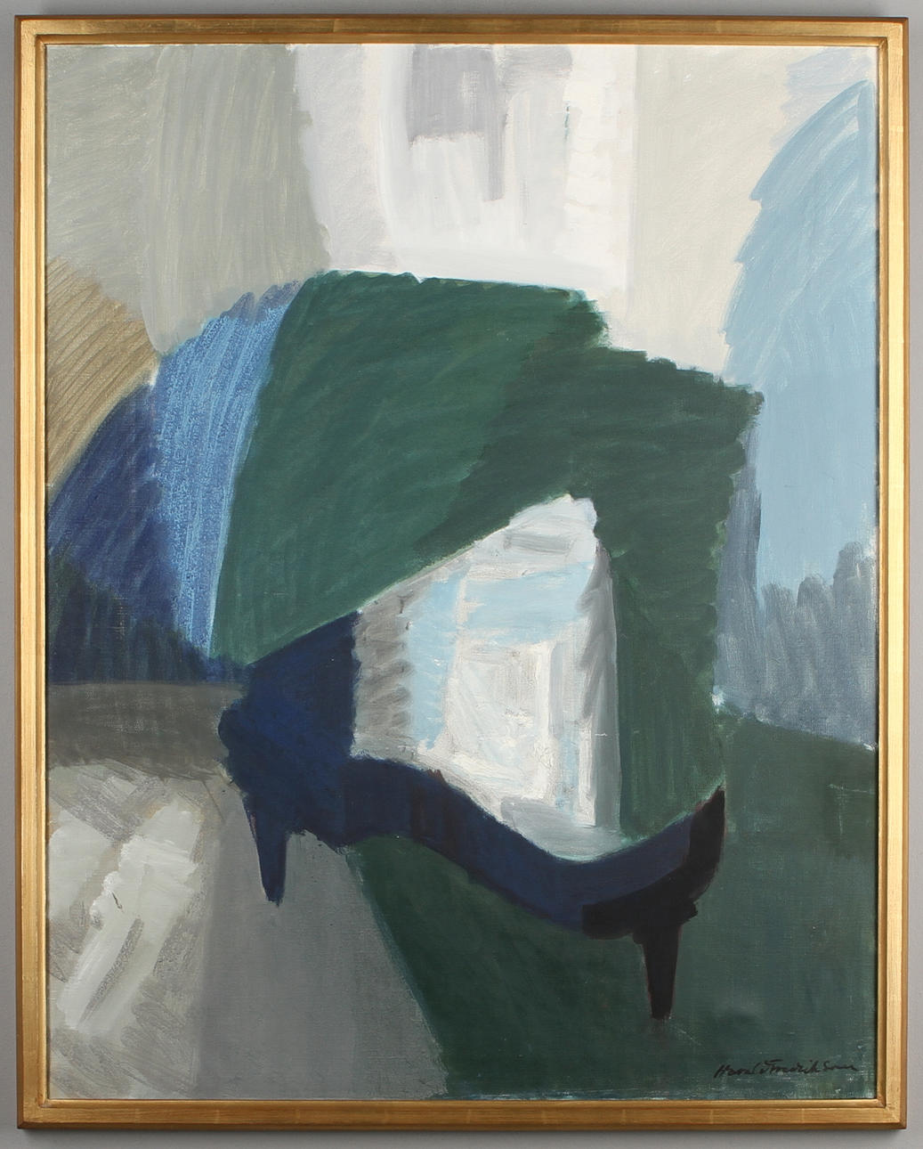 HARALD FREDRIKSSON. Flygel, olja på duk, signerad.