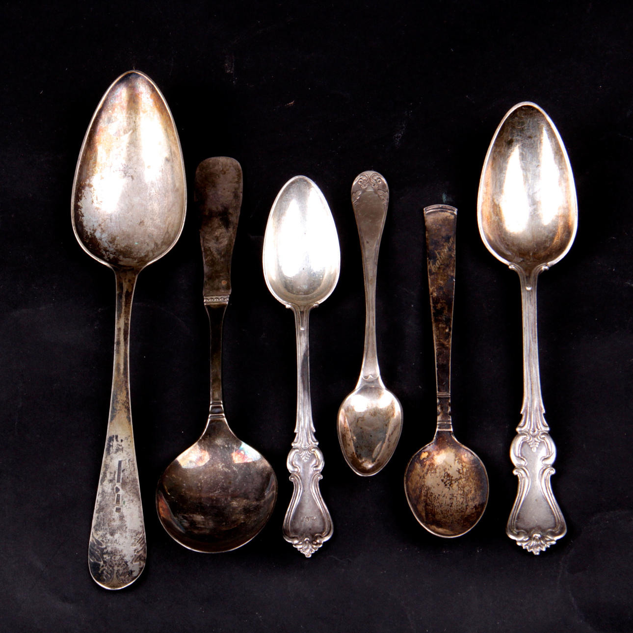 SKEDAR, 6 st. Silver, delvis "Olga", 1800/1900-tal.