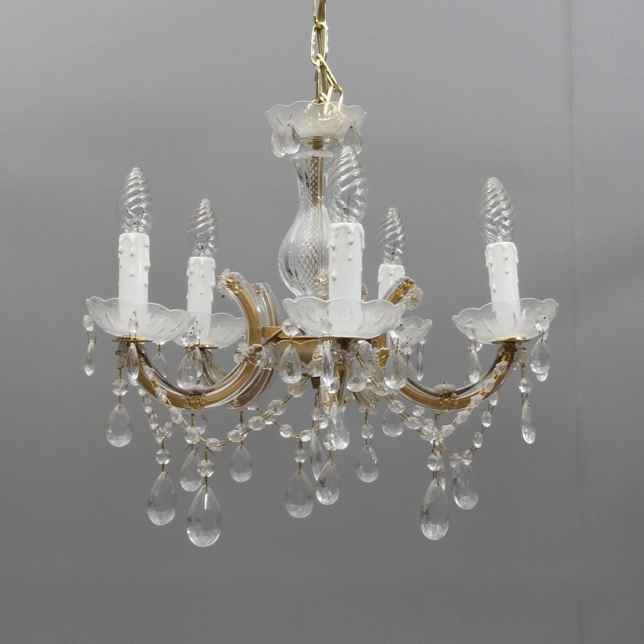 LJUSKRONA, 5 ljuspunkter, "Maria Theresia-stil", 1900-tal.