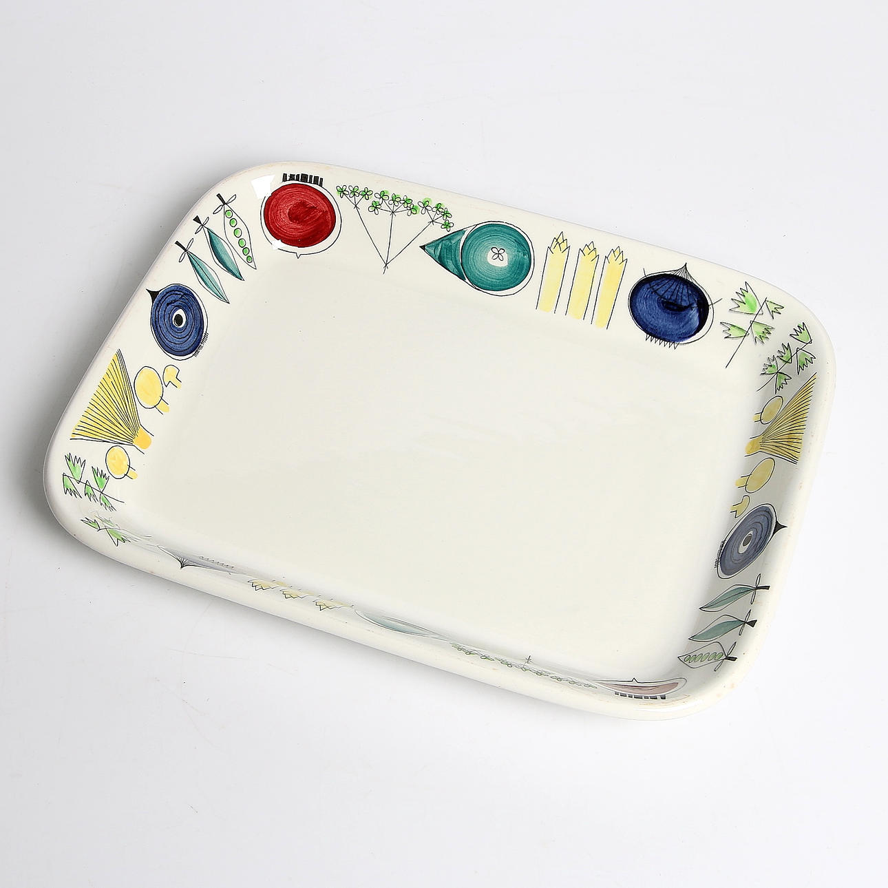 UPPLÄGGNINGSFAT, flintgods, "Picknick", Marianne Westman, Rörstrand.