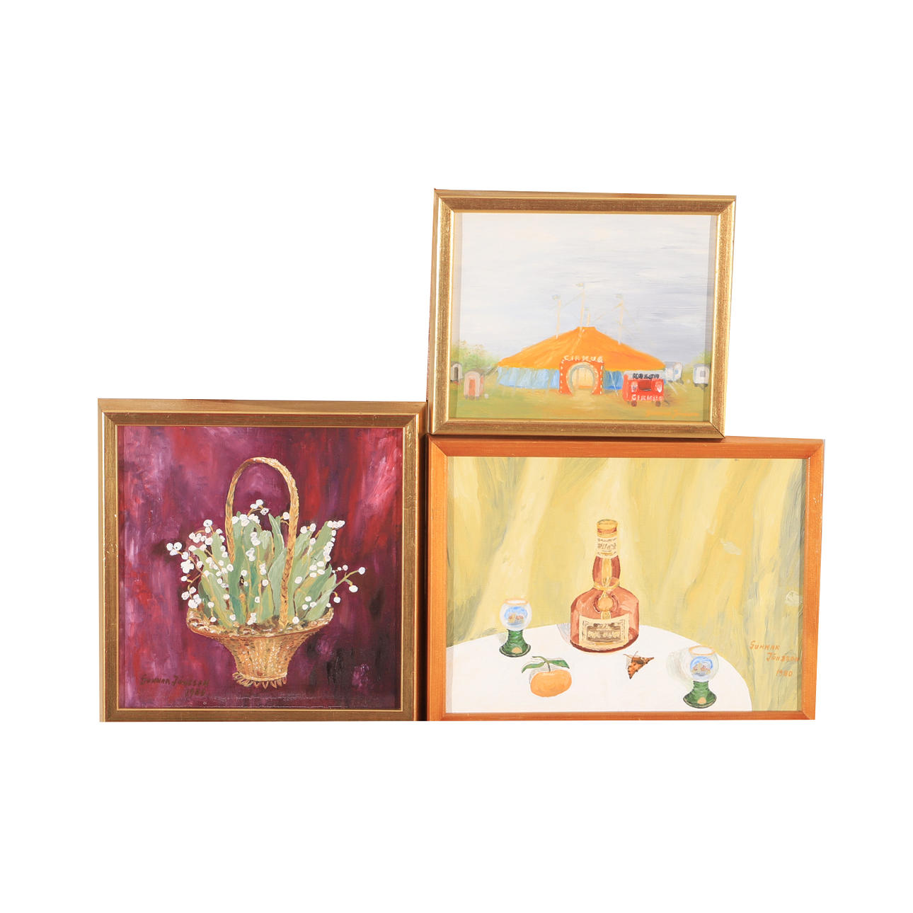 GUNNAR JÖNSSON. 3 oil paintings, signed.