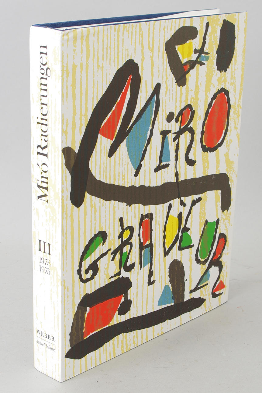 BOK, Joan Miro-Radierungen, originalkasett, omslaget original färgträsnitt.