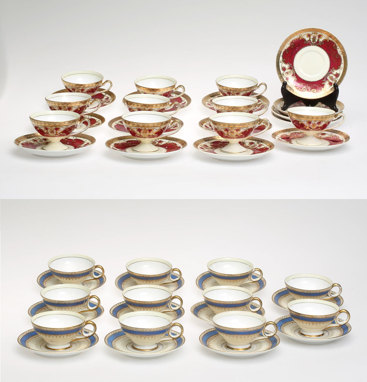 KAFFESERVISER, 2 st, porslin, 46 delar.