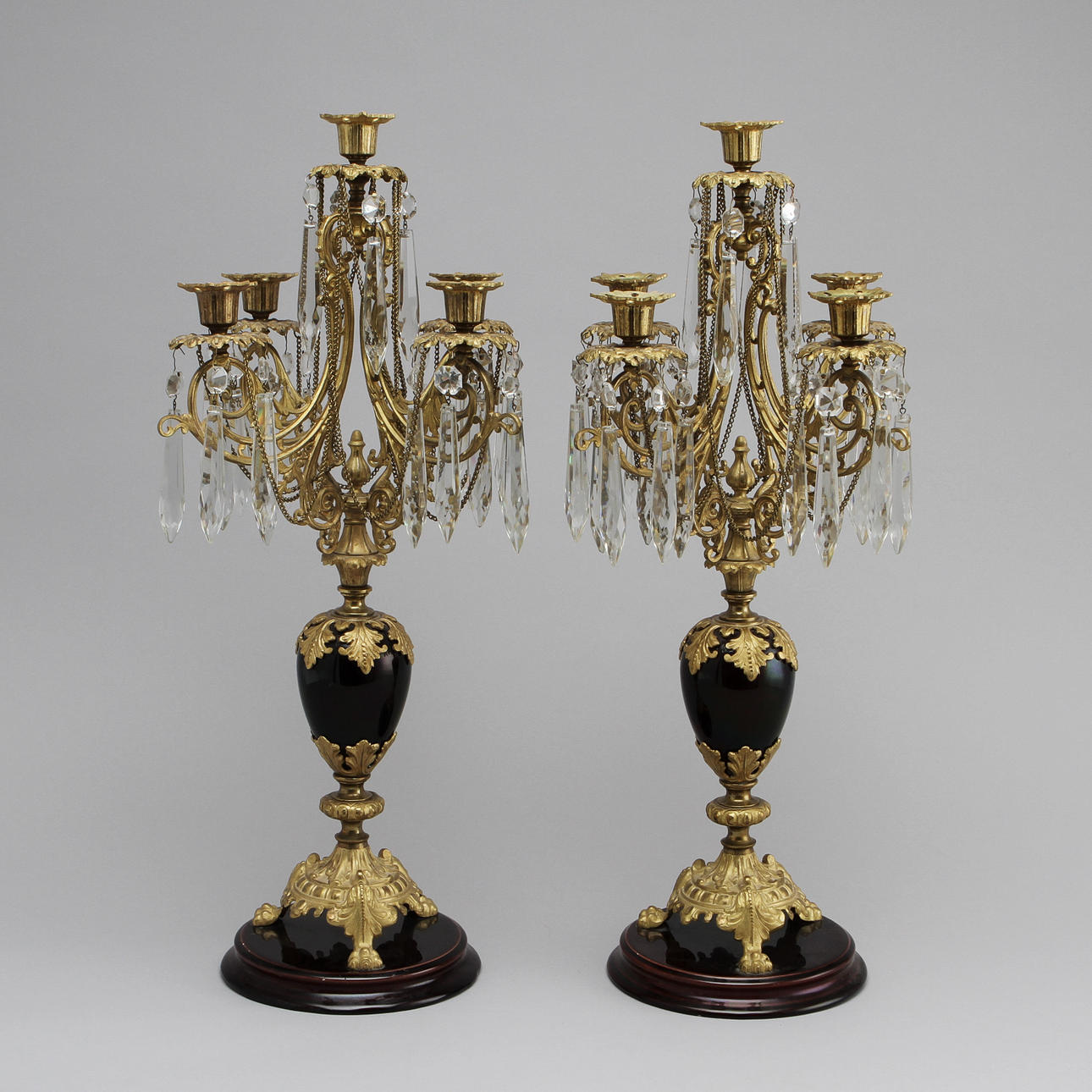 KANDELABRAR, 1 par, Oscariansk stil, 18/1900-tal.