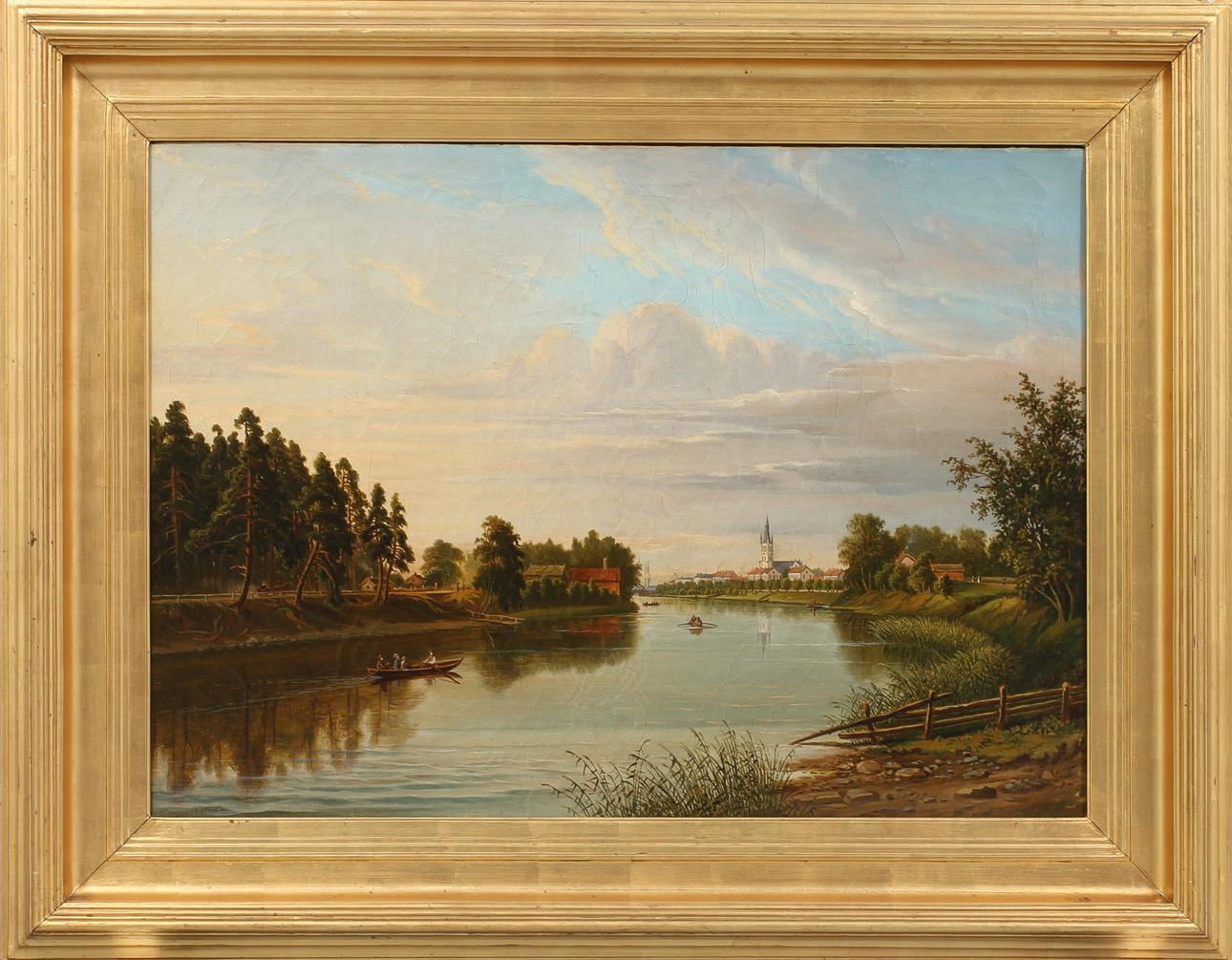 OIDENTIFIERAD KONSTNÄR. Motiv från Lidans Östra strand mot norr, olja på duk.