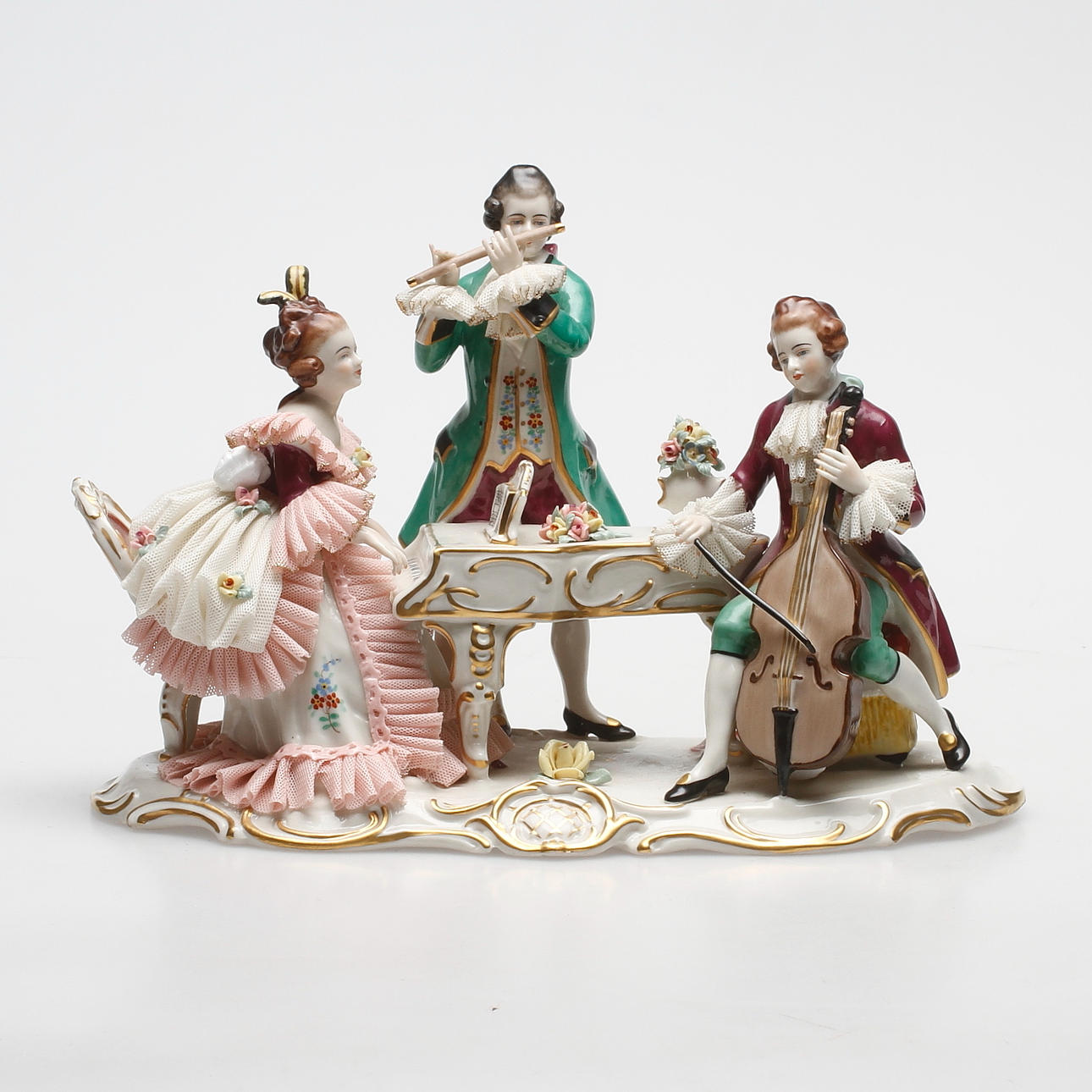 FIGURIN, porslin, rokokostil, Frankenthal, Dresden, Tyskland, 1900-tal.