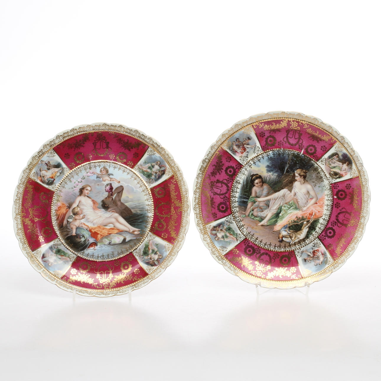 DEKORATIONSTALLRIKAR, 2 st, porslin, 1900-tal.