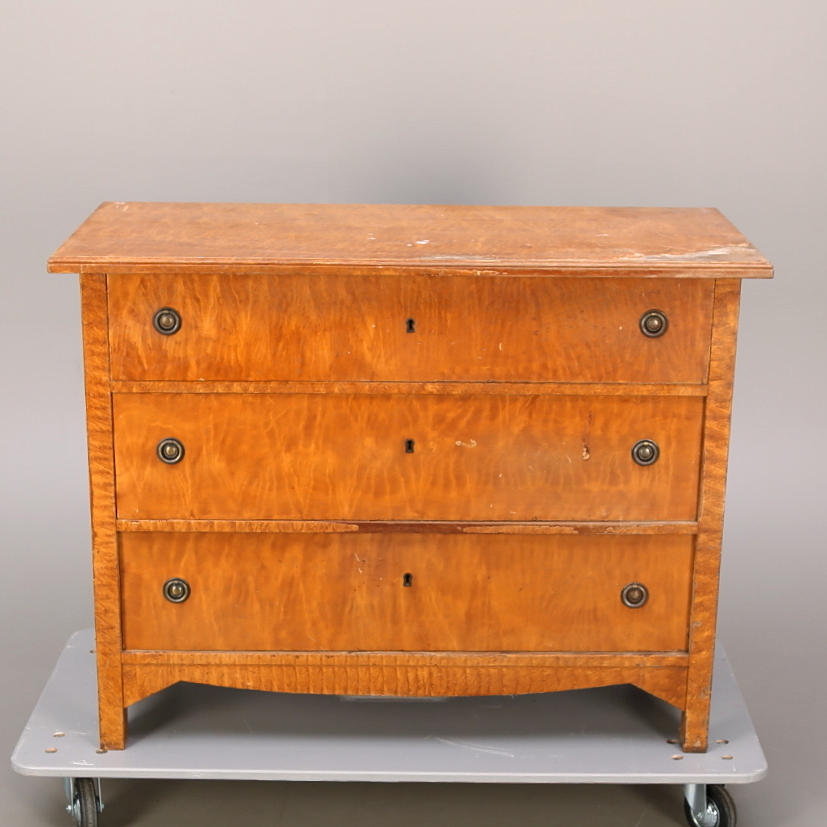 Kommode, Eiche, Birke-Nachbildung bemalt, um 1900.