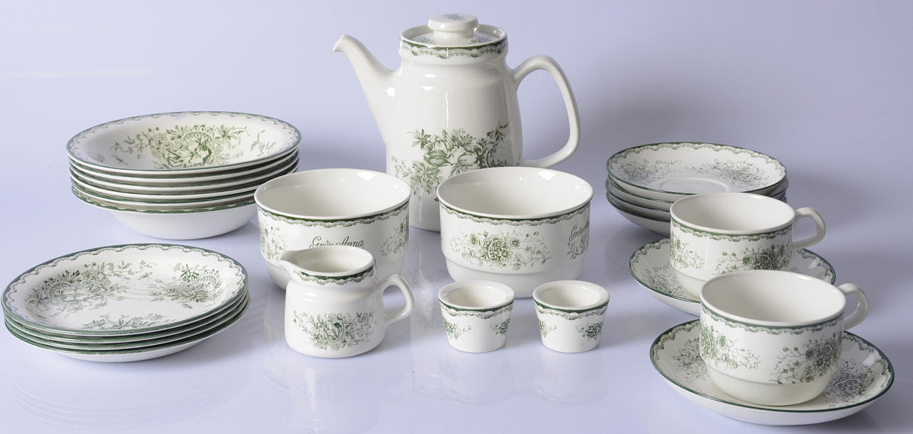 MATSERVISDELAR, Gröna Anna, Rörstrand, 24 delar.