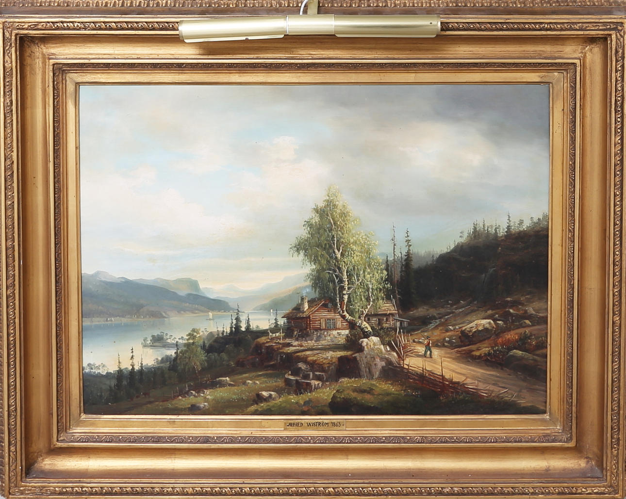 ALFRED WISTRÖM. TILLSKRIVEN. Olja på duk, Landskapsmotiv, 1800-tal.