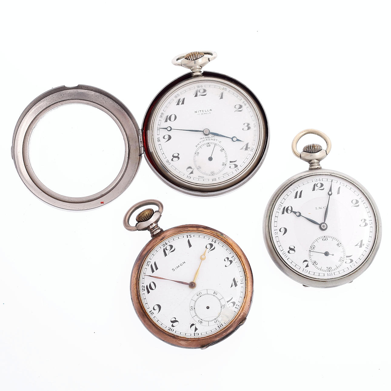 POCKET WATCH, 3 pcs, Simon, Nitella, LWC.
