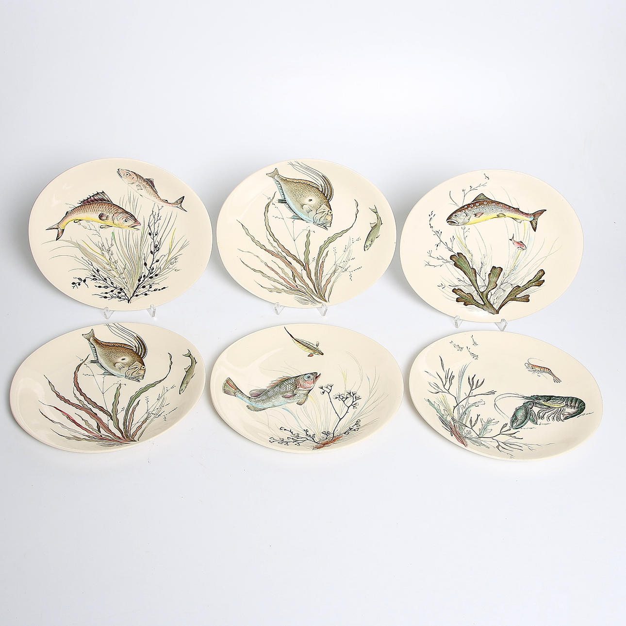 FISKTALLRIKAR, 6 st, "Fish" Johnson Bros, England, 1900-tal.