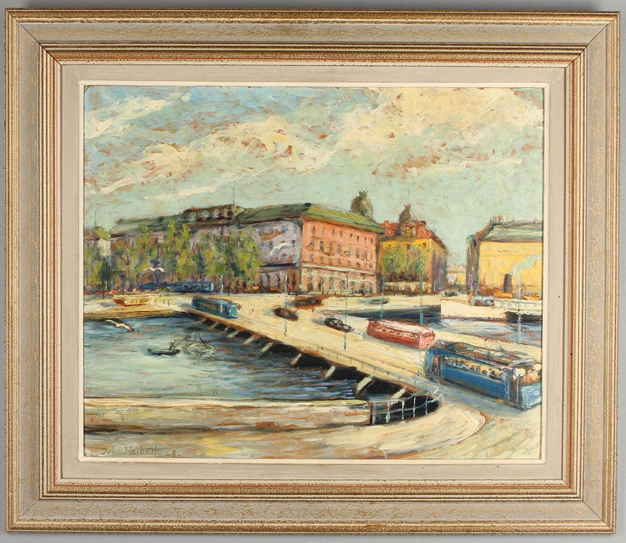 JOHN HERBERT. Stockholm, olja på pannå, signerad samt dat 48.