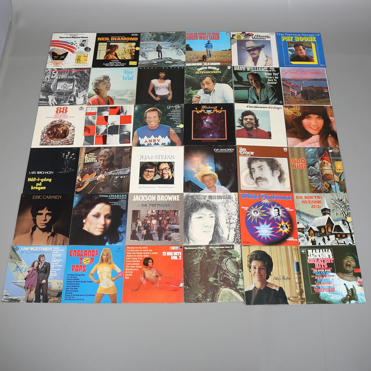 PARTI LP-SKIVOR, 36 st, bl a Fred Åkerström, White Christmas, Lars Berghagen.