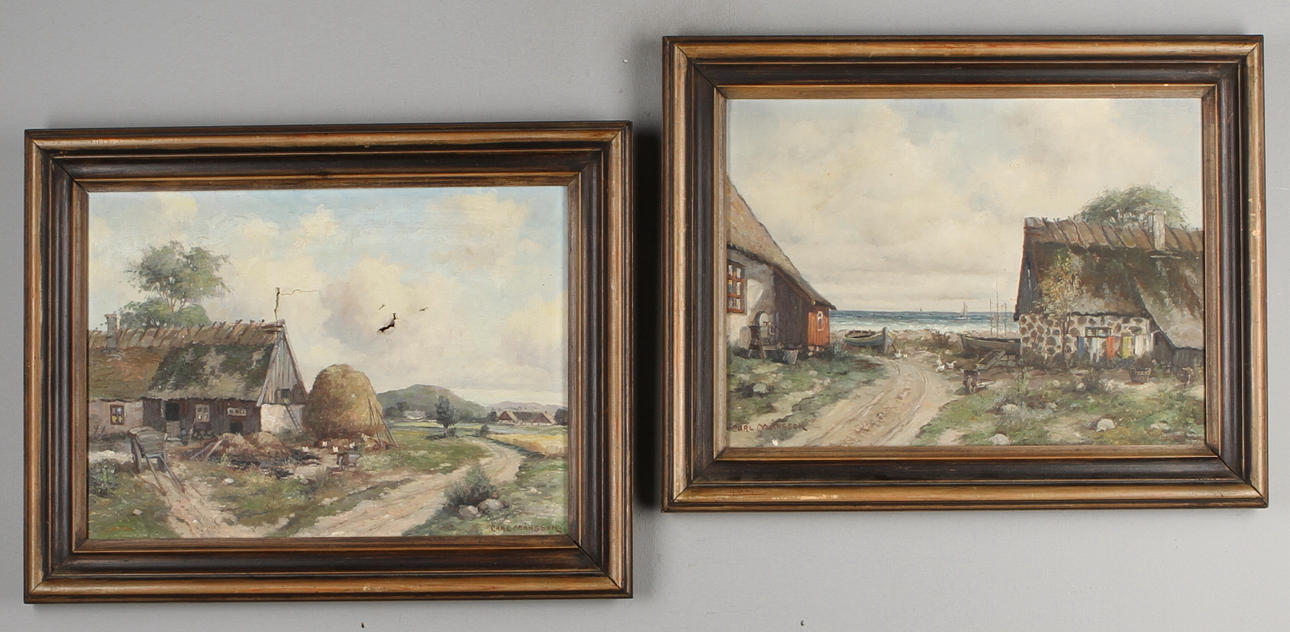 CARL MÅNSSON. 2 st, olja på duk, signerade.