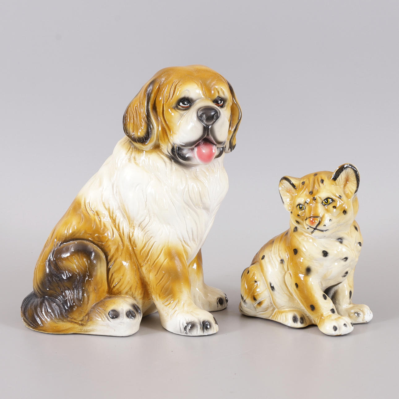 FIGURAS, yeso, 2 piezas, 1900.