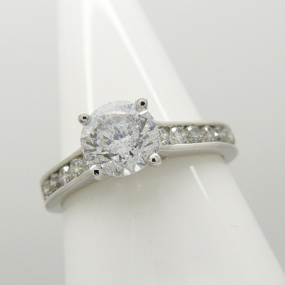 1.18 CT DIAMANTRING & CERTIFIKAT.