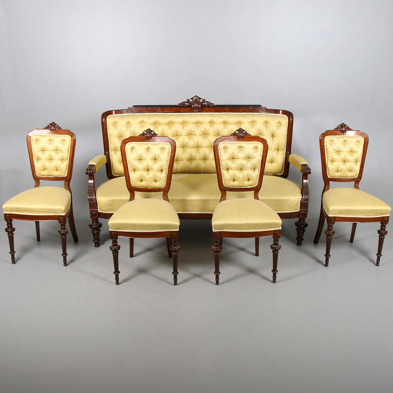 SALONGSGRUPP, 5 delar, Empire, 1800-talets sista kvartal.