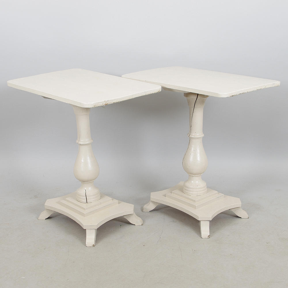 PELARBORD, 1 par, gråmålade, 1800/1900-tal.