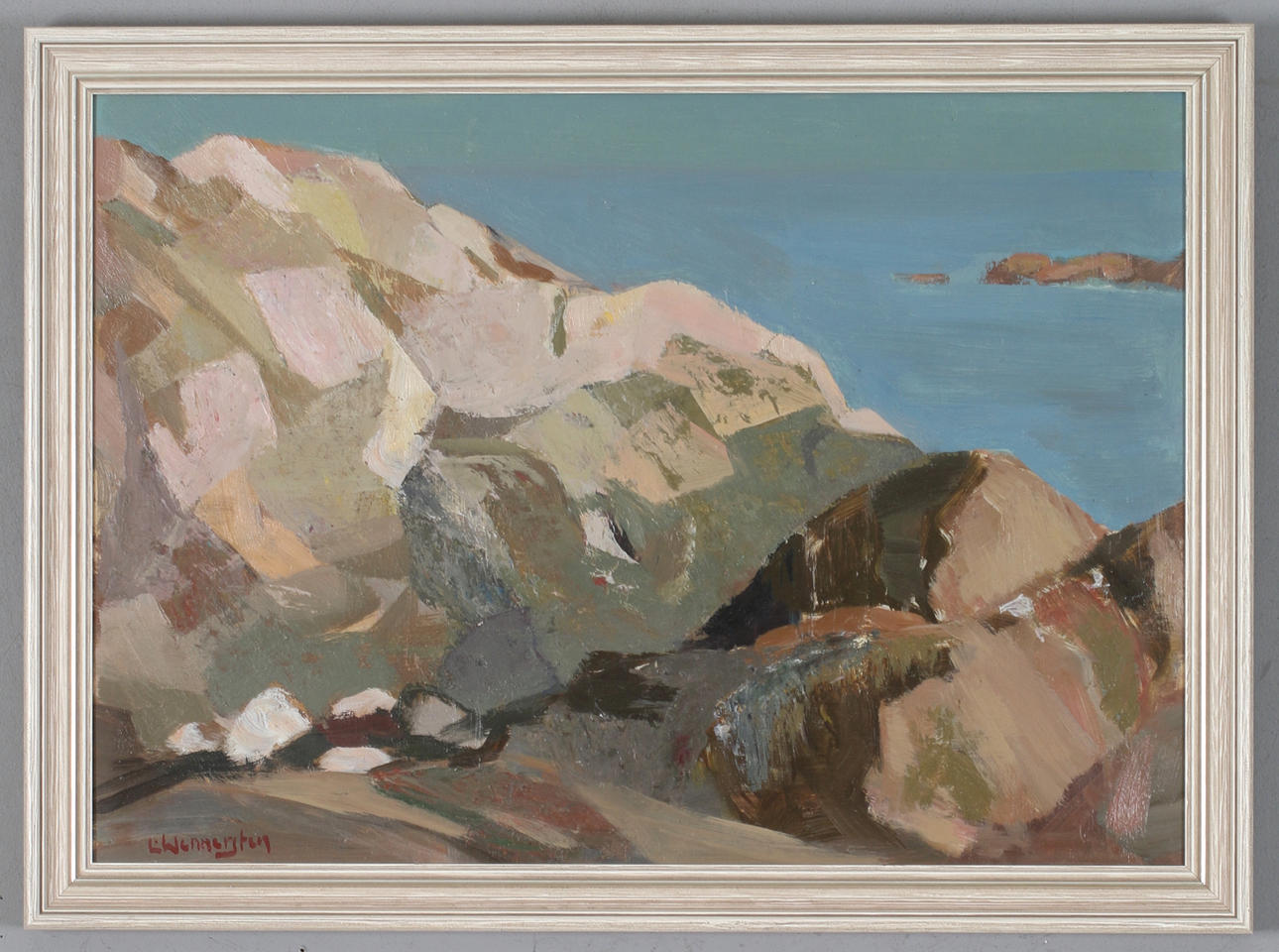 LENNART WENNERSTRÖM. Cliffs, oil on Board, signed.