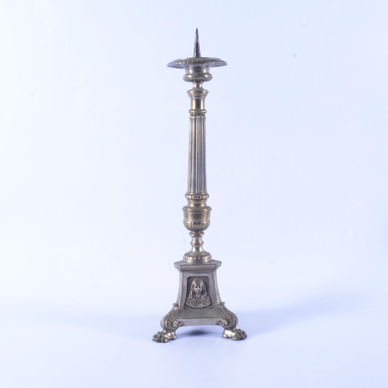 ALTAR CANDLESTICK, silver-plated bronze, 18th century.