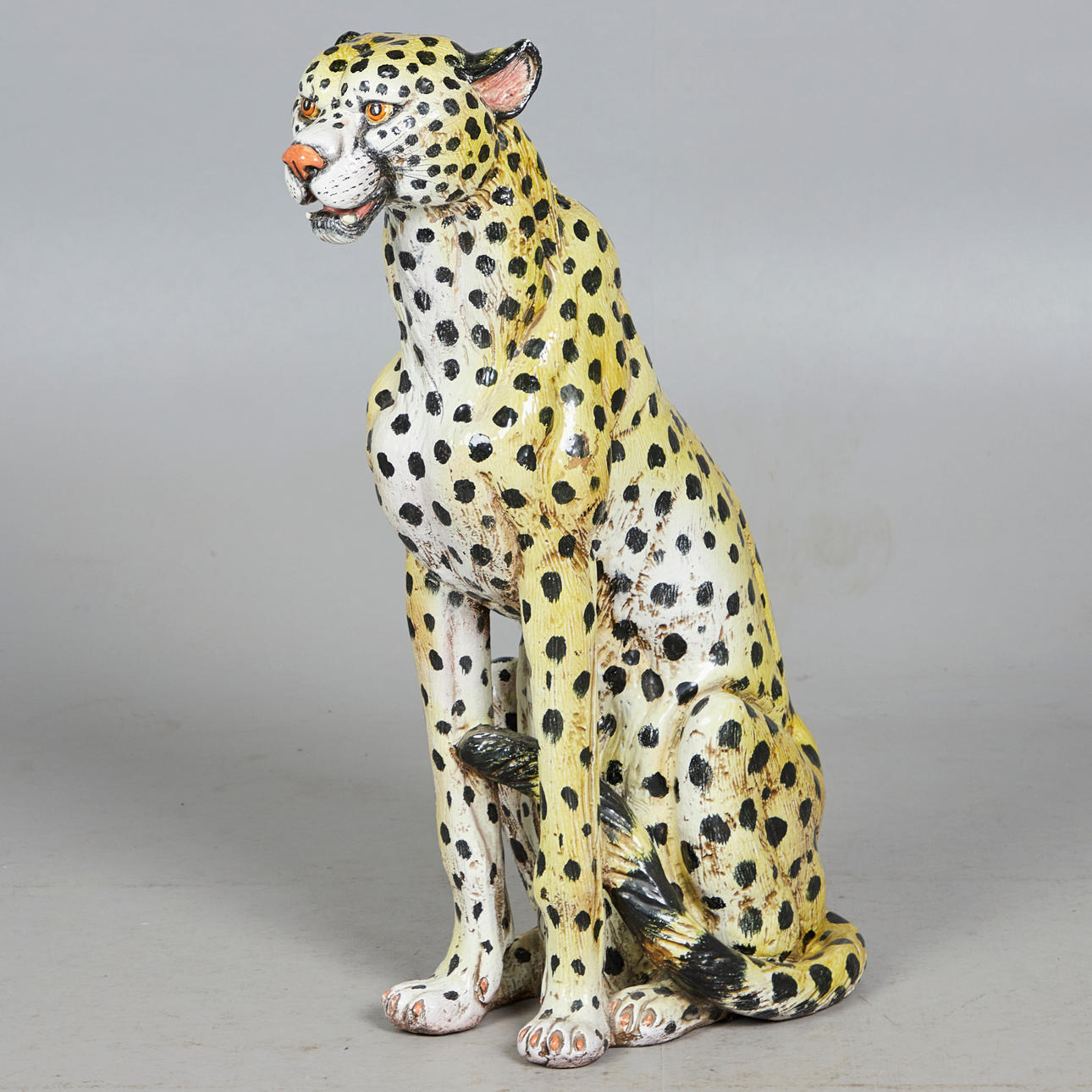 Figur / Skulptur, Leopard, Keramik.