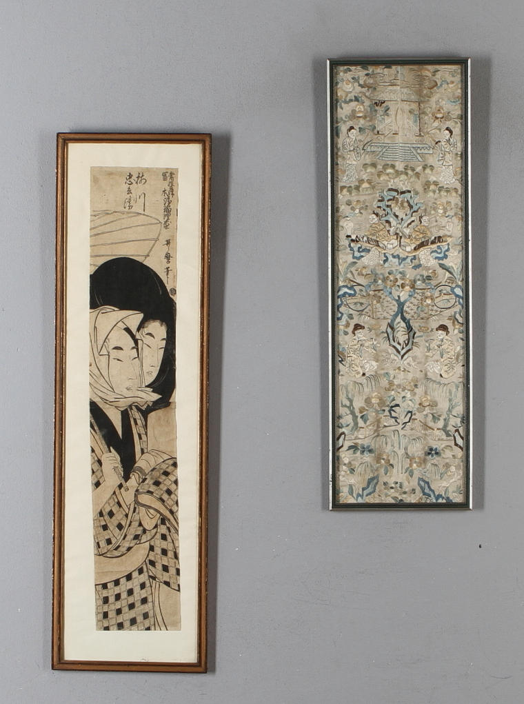 TRÄSNITT samt BRODERI, Japan respektive Kina, 1900-tal.