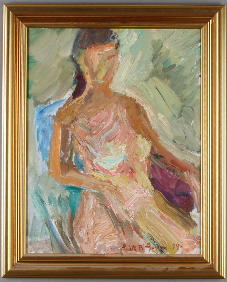 ERIK BIRGER GUSTAVSSON. Kvinnostudie, olja på duk, signerad samt daterad 99.