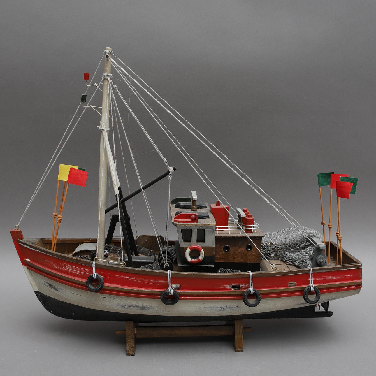 BOOTSMODELL, Holz, Fischerboot, 1900er Jahre.