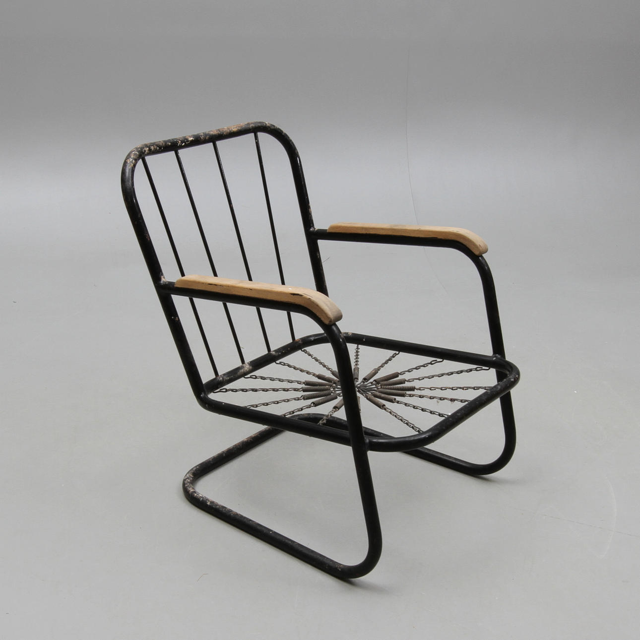 KARMFÅTÖLJ, stålrör, funkis, 1930/40-tal.