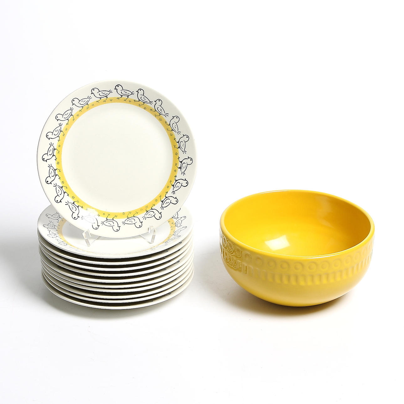 ASSIETTER samt SKÅL, 12 delar, porslin och keramik, "Dun", Gefle och "Aros", Mari Simmulson, Upsala.