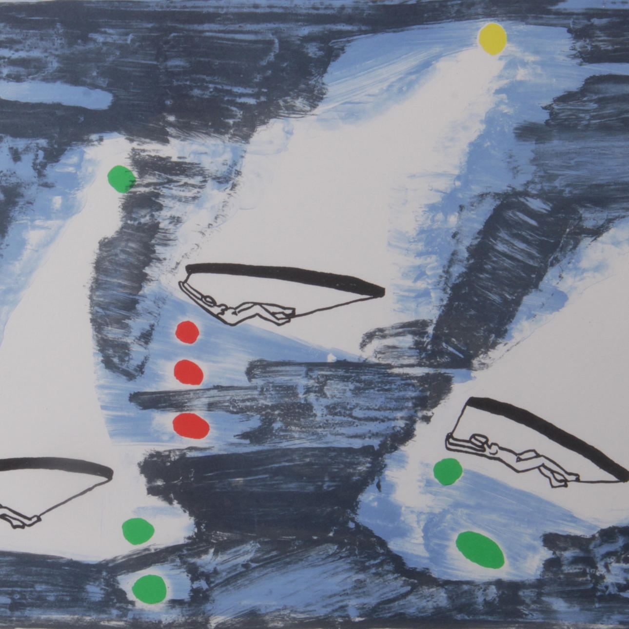 HANS VIKSTEN. "Segling", färglitografi, signerad Viksten 83, numrerad 35/280.