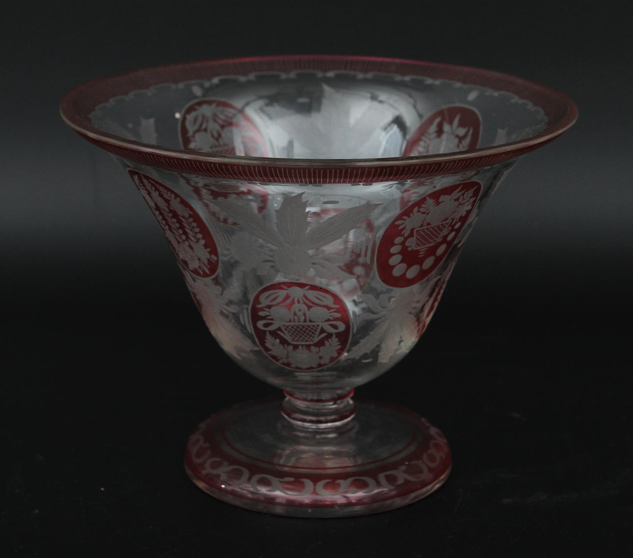 SKÅL PÅ FOT, glas, 1900-talets första kvartal.