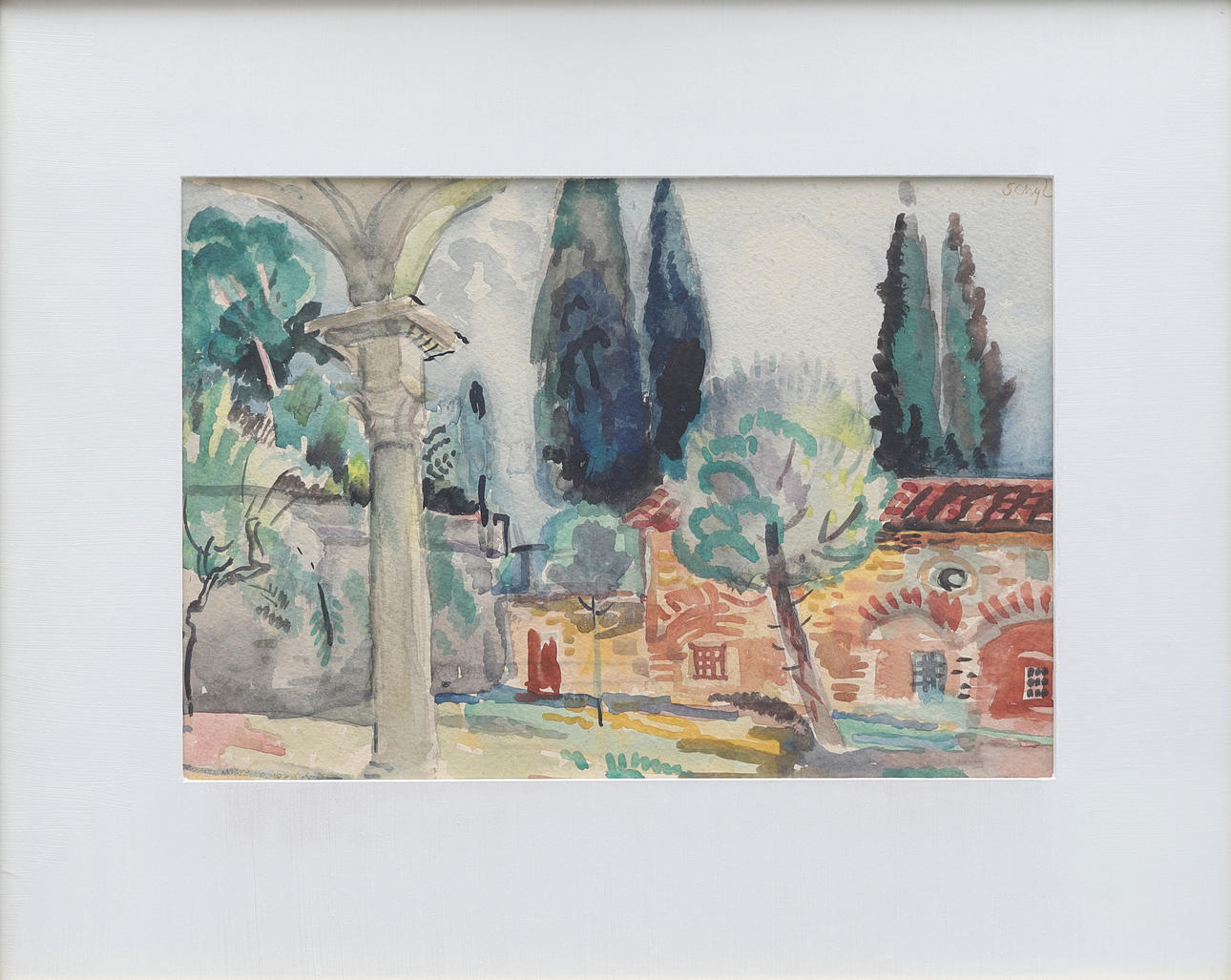 JULES SCHYL, watercolour, signed.