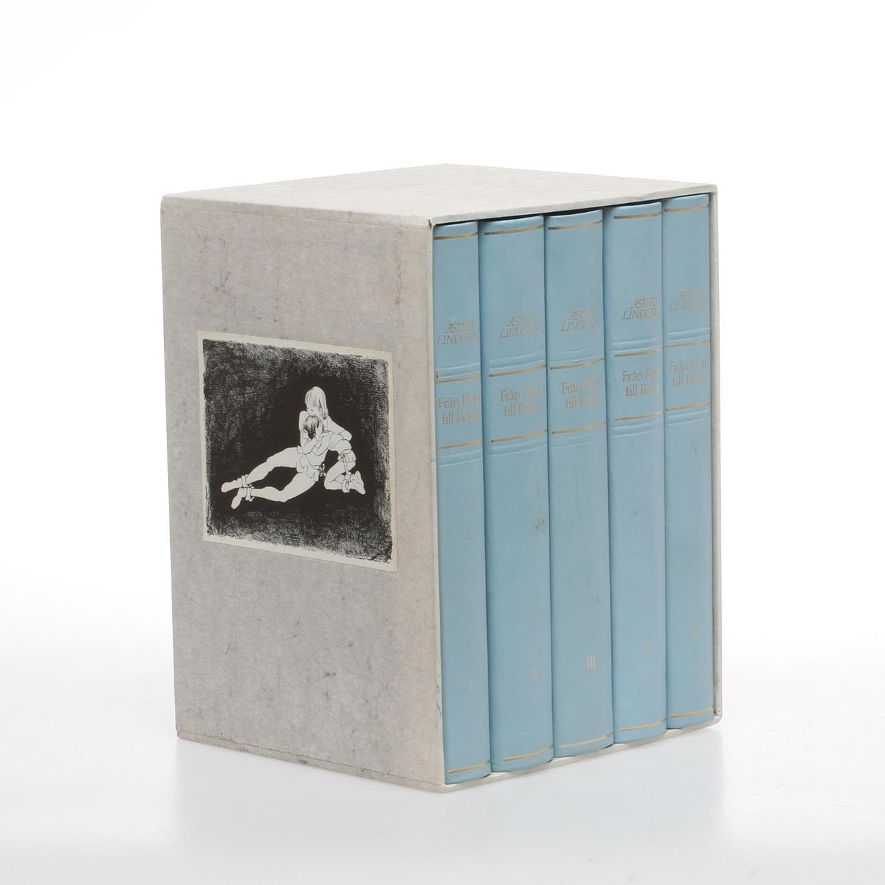 BÖCKER 5 vol, Astrid Lindgren "Från Pippi till Ronja", 1982, signerad samt med dedikation i första bandet.