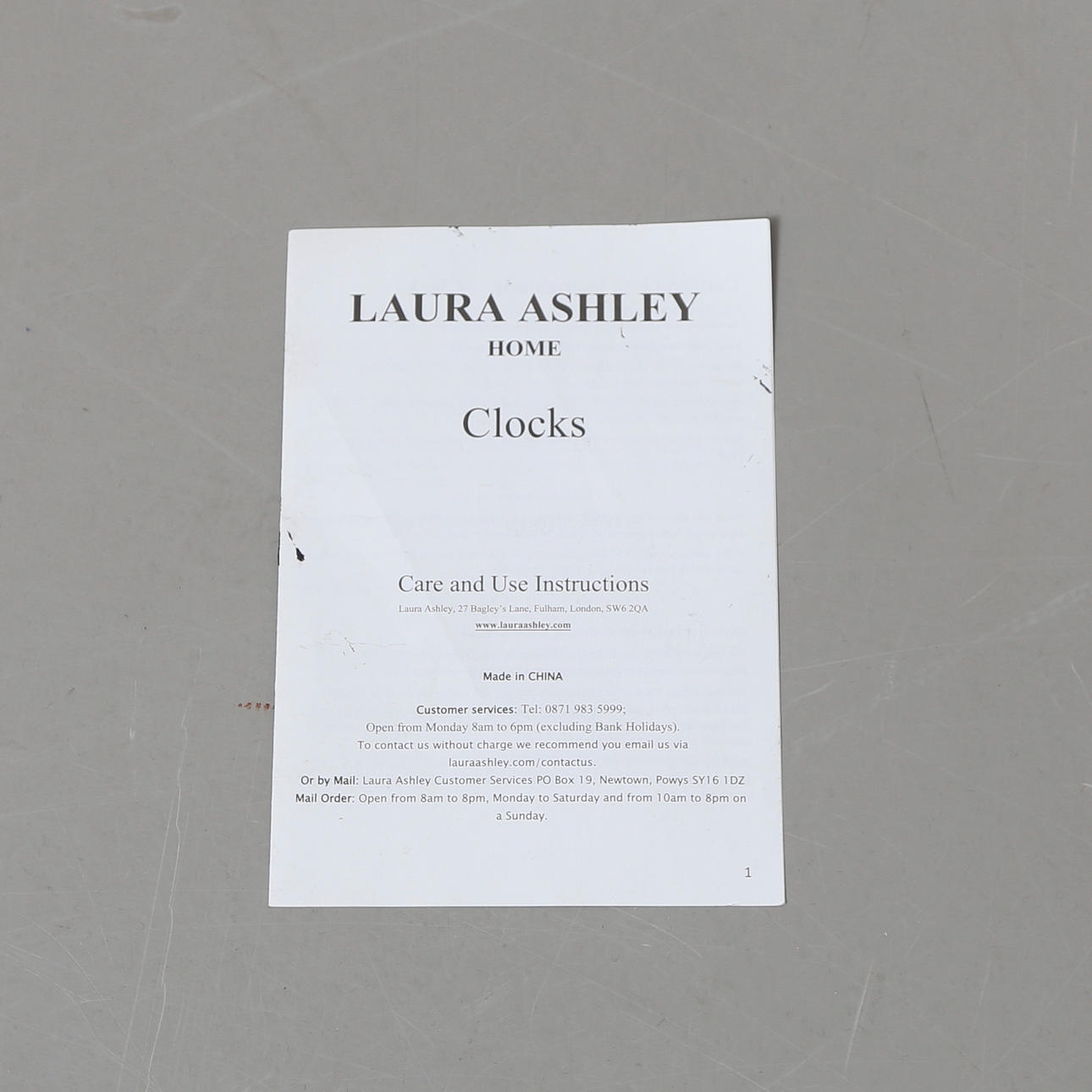 WALL CLOCK, Laura Ashley Home.